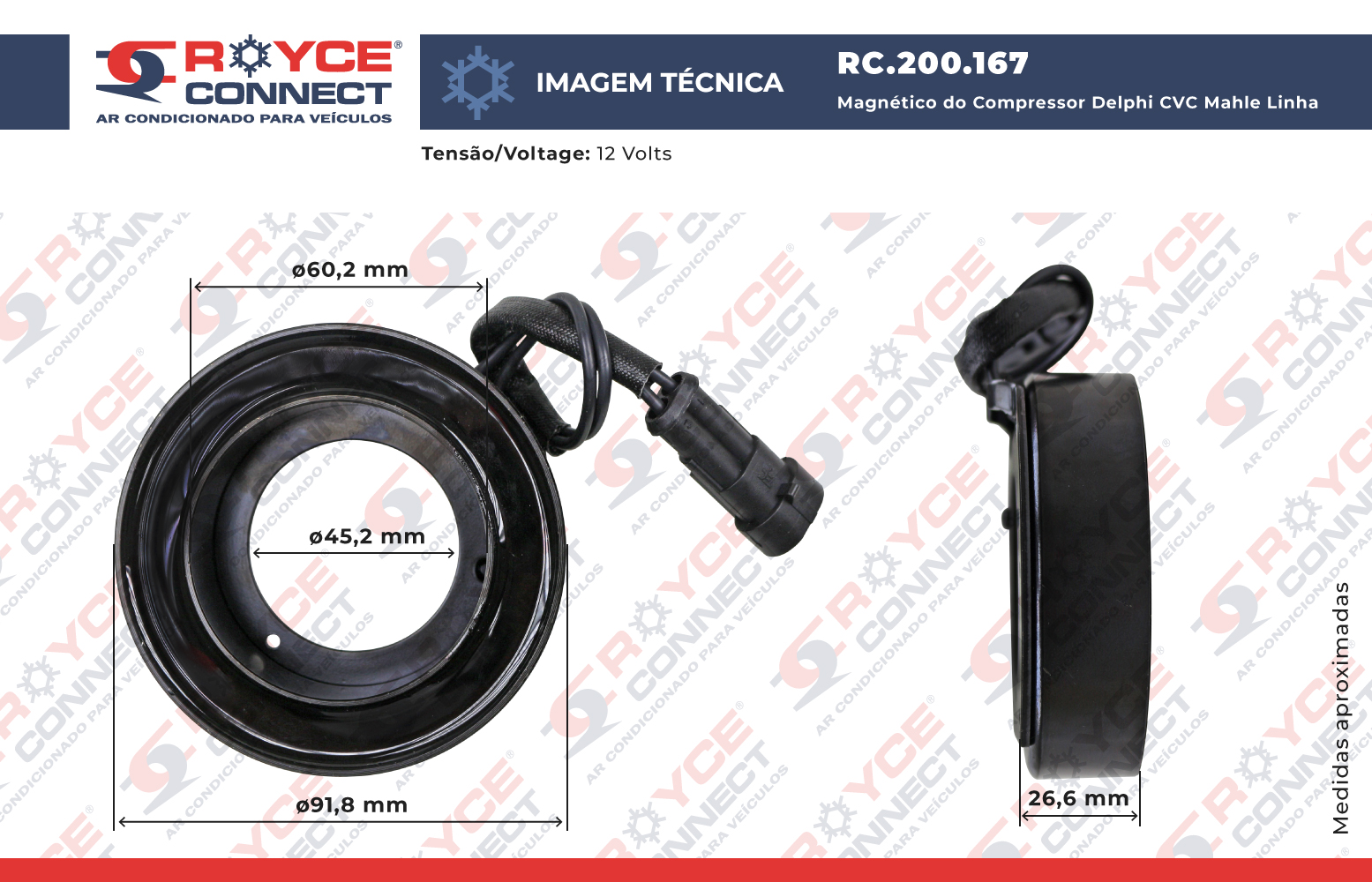 Magnético do Compressor Delphi CVC Mahle Linha Fiat E Torq Palio Doblo