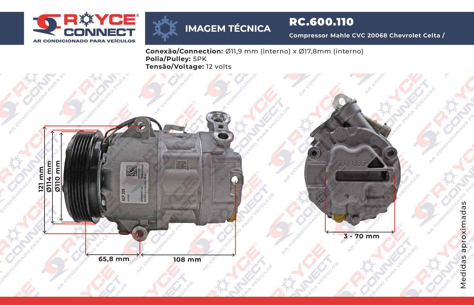 Compressor Mahle Cvc Chevrolet Celta Prisma N Lev Cc